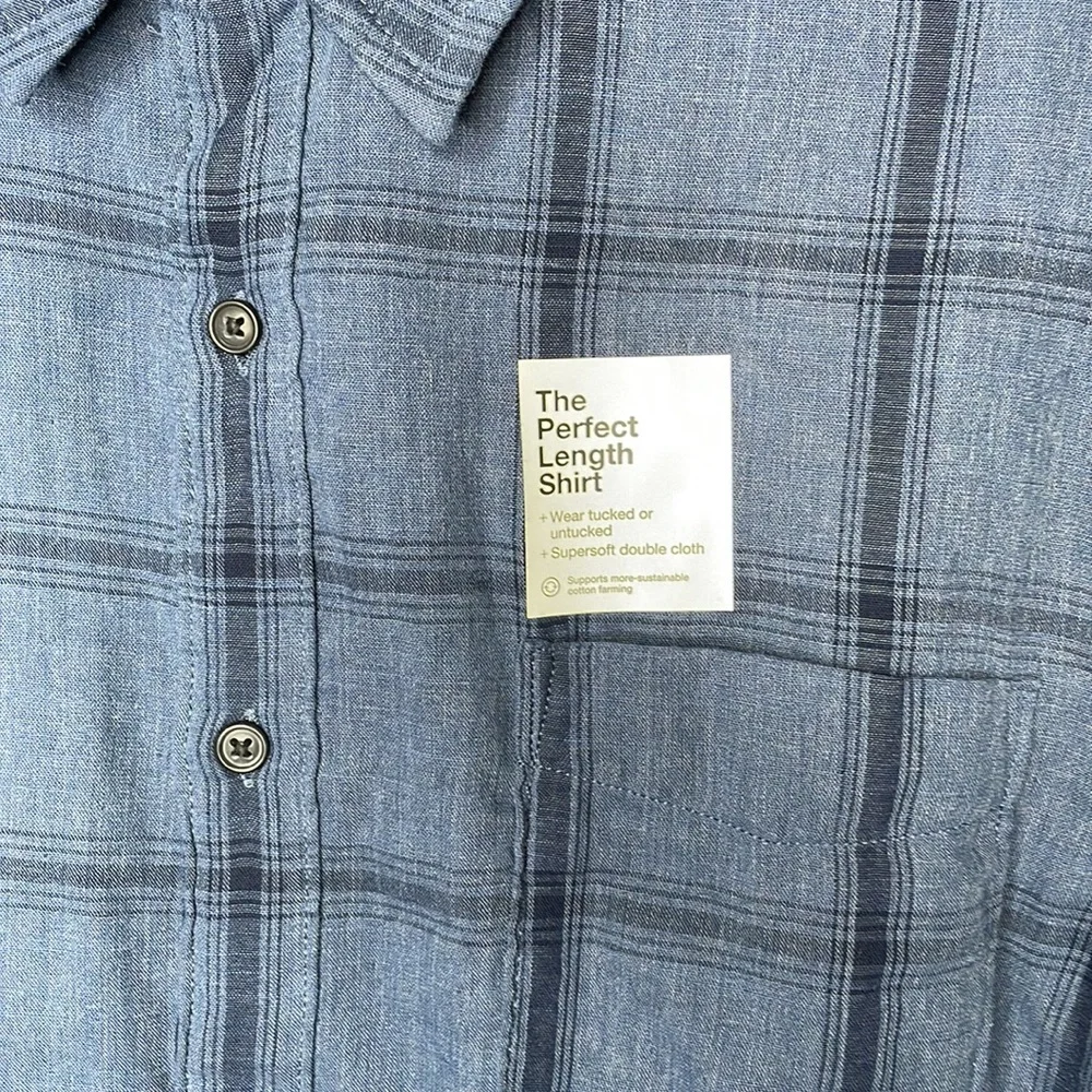 NWT M Mens Sonoma‎ Button Down Shirt Blue Plaid
